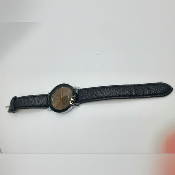 Quartz Stainless Steel Diamond Dial Leather Band Wrist Watch - Picture 3 of 7